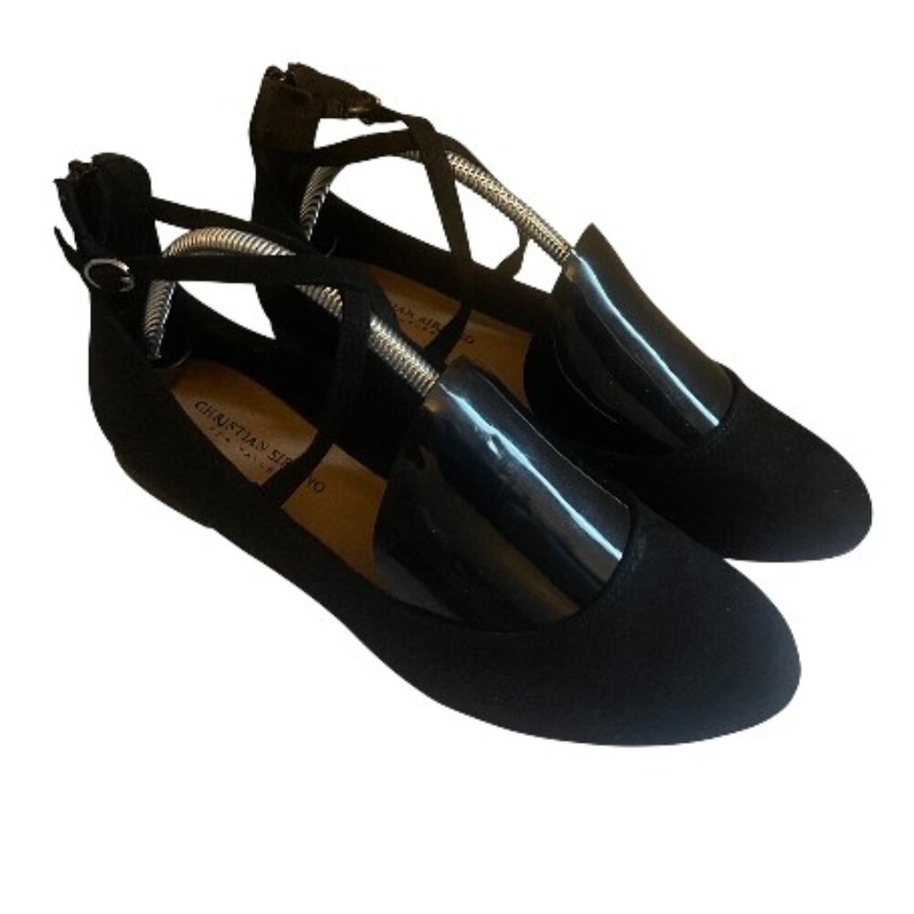 SUEDE ANKLE STRAP FLATS